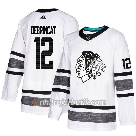 Män Ishockey Chicago Blackhawks tröja Alex DeBrincat 12 Vit 2019 All-Star Adidas Authentic